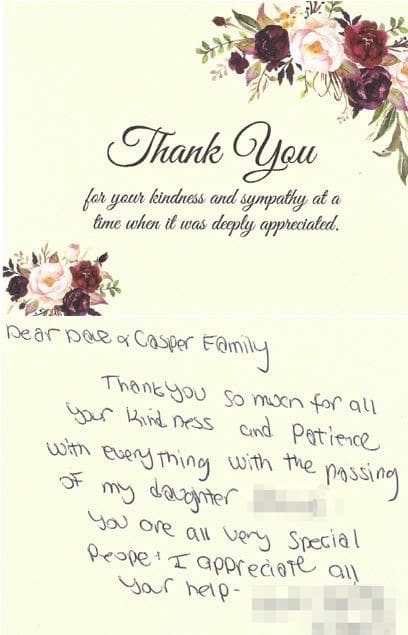 Casper Funeral & Cremation Services - Boston testimonial