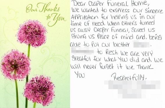 Casper Funeral & Cremation Services - Boston testimonial